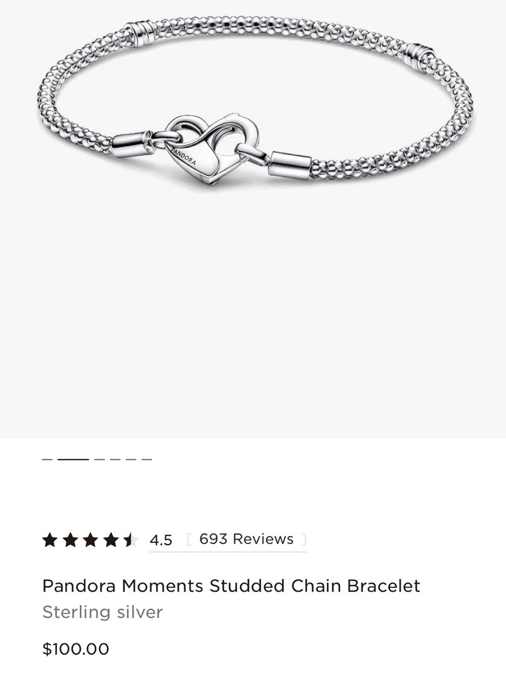 Pandora Pandora Moments Studded Chain Bracelet
